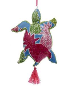 KSA239 Porcelain Turtle w/Tropical Print