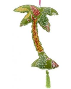 KSA249 Porcelain Palm Tree w/Tropical Print