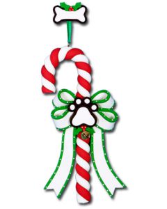 CL286: PAW PRINT CANDY CANE