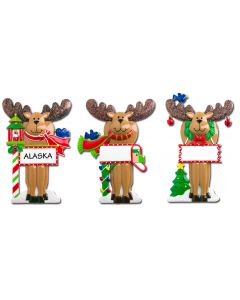 CR229PK: GLITTER ANTLER MOOSE 