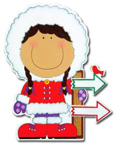 JK501: ESKIMO GIRL W/ SIGN