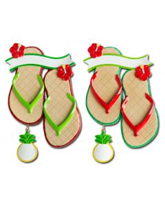 KK428: Flip Flops - Hibiscus & Pineapple