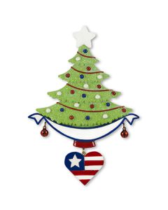 LR112USA: Patriotic Tree w/ Banner