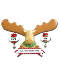 LR412: MOOSE W/ 2 ORNAMENTS (FIRST CHRISTMAS)