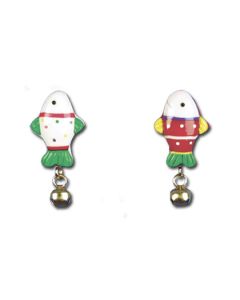 ST302: FISH W/ BELL STOCKING CHARM