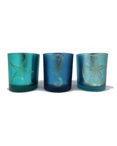 BOW110 BLKLITE GLS CANDLE HLDR