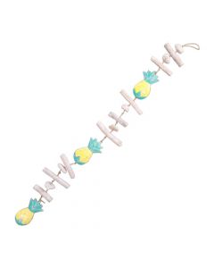 BOW113 3-PINEAPPLE WOOD DROP DECORATION
