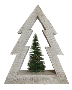DEM104  WHITE WOOD BOTTLE BRUSH TREE (*SHIPPING AND HANDLING INCLUDED*)
