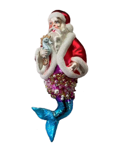 HZZ103: Glass Merman Santa