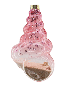 HZZ117: Pink Glass Conch with Sand