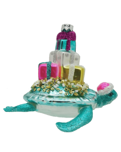 HZZ122: Glass Turtle w/ Presents