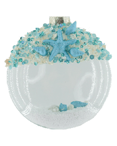 HZZ130CB: Clear Blue Beach Disc Ornament