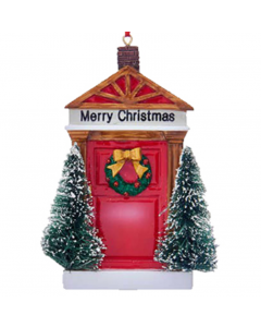 KSA349 4.19" RES "MERRY XMAS" DOOR ORN