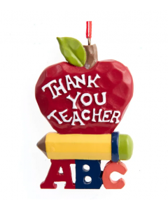 KSA392 TEACHER THANK YOU APPLE ORN