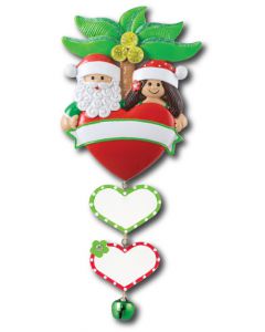 NT214 + LR226 (2): Tropical Couple w/Heart (Lt Green Banner) + (2) Heart Components
