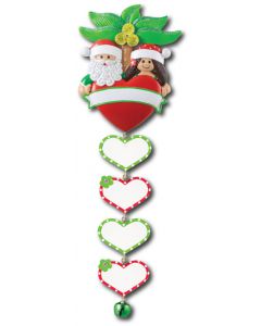 NT214 + LR226 (4): Tropical Couple w/Heart (Lt Green Banner) + (4) Heart Components