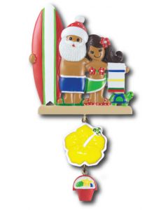 NT215 + LR217: Tropical Santa & Girl w/ Surfboard + (1) Hibiscus Flower