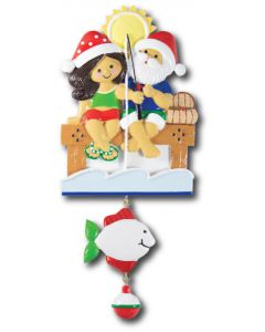 NT233 + LR007 (1): Fishing Couple (Santa w/Blue Shirt) + 1 Fish