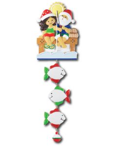 NT233 + LR007 (3): Fishing Couple (Santa w/Blue Shirt) + 3 Fishes