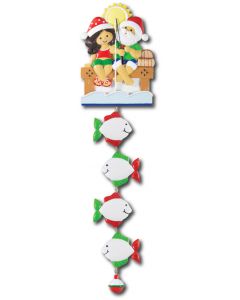 NT233 + LR007 (4): Fishing Couple (Santa w/Green Shirt) + 4 Fishes