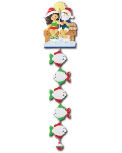 NT233 + LR007 (5): Fishing Couple (Santa w/Blue Shirt) + 5 Fishes
