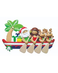 NT304:  Santa & Girl Canoe Paddlers