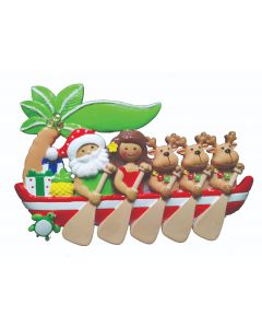 NT305:  Santa & Girl Canoe Paddlers