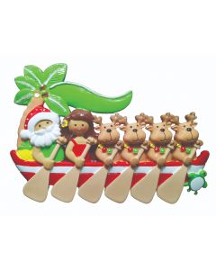 NT306:  Santa & Girl Canoe Paddlers